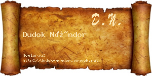 Dudok Nándor névjegykártya